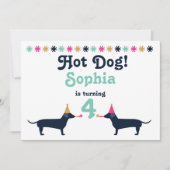 Jolie Dachshund Wiener Dog Invitation Anniversaire (Devant)