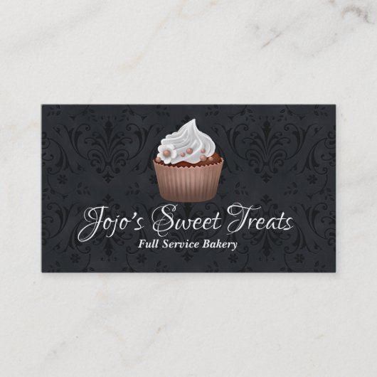 Jolie Damask et Carte de visite de boulangerie Cup (Devant)