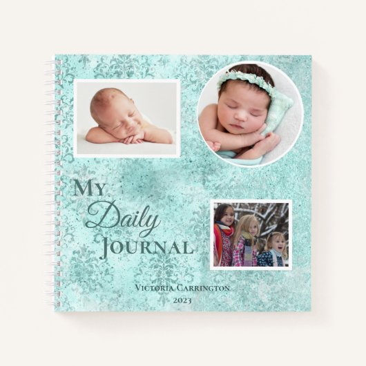 Jolie Damask Nom photo Script Daily Journal (Devant)