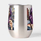 Jolie Dame Abstraite colorée aux cheveux violets (Droite)