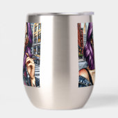 Jolie Dame Abstraite colorée aux cheveux violets (Gauche)