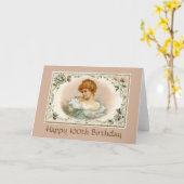 Jolie dame victorienne Floral 100e carte d'anniver (Fleur jaune)