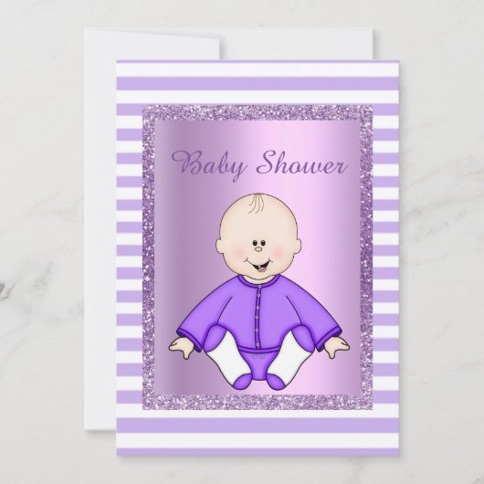 JOLIE DANS DEUX TONE ANGEL BABY SHOWER INVITATION  (Devant)