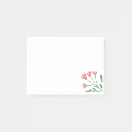 Jolie dans les notes post-it de fleurs roses (Devant)