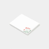 Jolie dans les notes post-it de fleurs roses (Incliné)