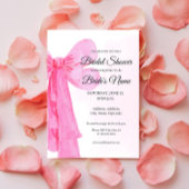 Jolie dans Pink Bow nuptiale de douche Invitation