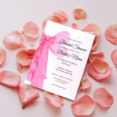 Jolie dans Pink Bow nuptiale de douche Invitation