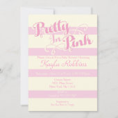 Jolie dans rose bébé douche Invitations (Devant)