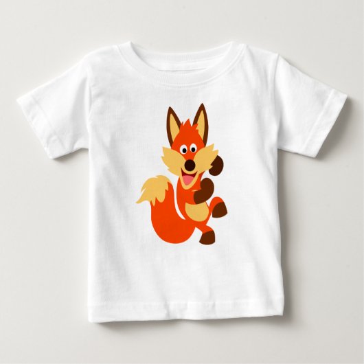 Jolie Danser Cartoon Fox Baby T-Shirt (Devant)
