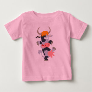 Jolie Danser Cartoon Vache Baby T-Shirt
