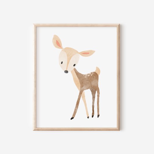 Jolie décoration de crèche aux cerfs aquarelle de
