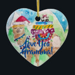 Jolie décoration de Noël Llama Love You Grandma<br><div class="desc">Cute Llama aquarelle art Love You Grand-mère Décoration. Un cadeau agréable et pratique. De mon propre design peint.</div>