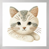 Jolie décoration murale de chat brodé pour les amo (Devant)