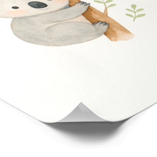 Jolie décoration murale Koala – Aquarelle bébé koa (Coin)