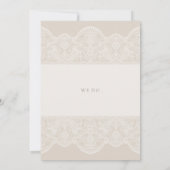 Jolie Dentelle Beige Invitations Mariage (Dos)