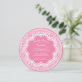 Jolie dentelle blanche Baby shower Invitation (Debout devant)