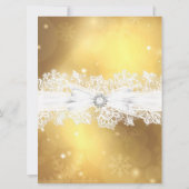 Jolie dentelle & Bow Gold Noël Invitation de vacan (Dos)