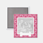 Jolie dentelle rose avec aimant photo pour animal (Recto/Verso)