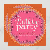 Jolie dentelle rose Orange Invitations (Devant / Derrière)