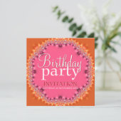Jolie dentelle rose Orange Invitations (Debout devant)