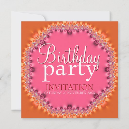 Jolie dentelle rose Orange Invitations (Devant)