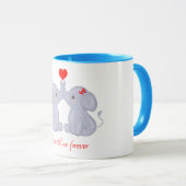 Jolie deux éléphants café Mug (Devant droit)