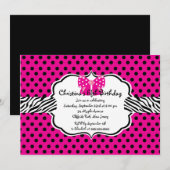Jolie Diva Invitations Fête de Fille (Devant / Derrière)