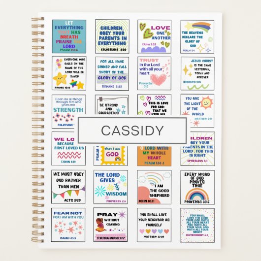 Jolie écriture enfants mémoire verset de la bible (Devant)