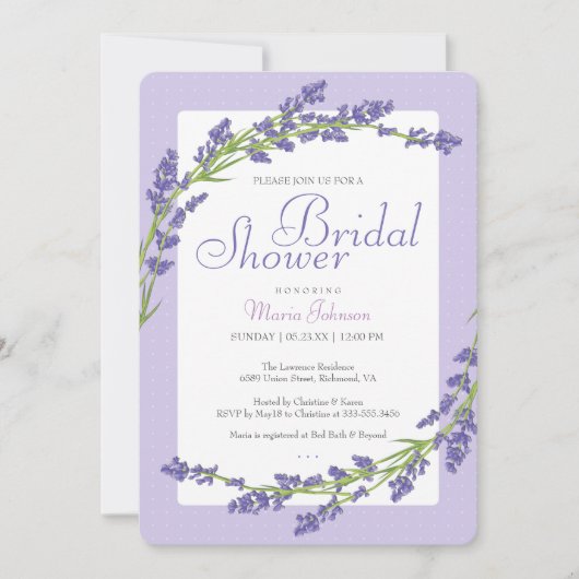 Jolie en pourpre | Invitation de douche nuptiale (Devant)