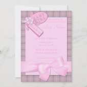 Jolie en rose bébé fille bébé douche Invitations (Devant)