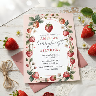 Jolie en rose Invitation pour le premier anniversa