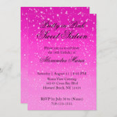 Jolie en rose Ombre Sweet 16 Invitation (Devant / Derrière)