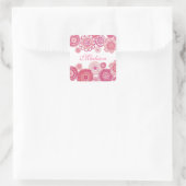 Jolie en rose Painted Girls Nom Sticker Carré (Sac)