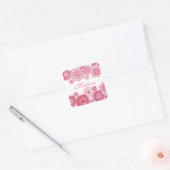 Jolie en rose Painted Girls Nom Sticker Carré (Enveloppe)
