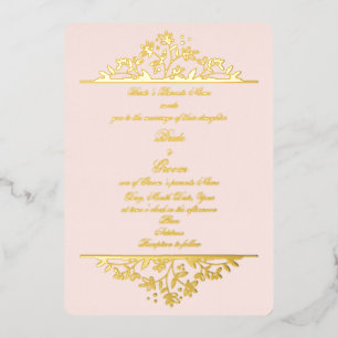 Jolie en rose Poulet Plier Mariage Invitations