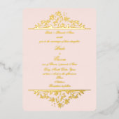 Jolie en rose Poulet Plier Mariage Invitations (Recto)