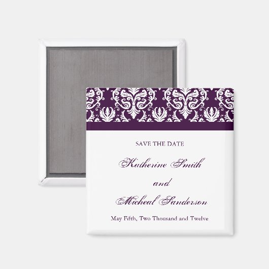 Jolie enregistrer le aimant Mariage de date (Recto/Verso)