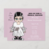 Jolie et drôle invitation à la douche nuptiale (Devant / Derrière)