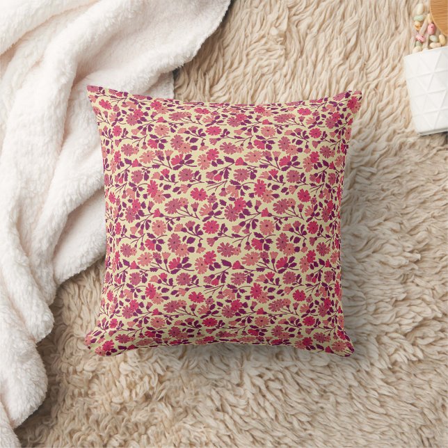 Jolie et mignonne Fleurs Vintages Coussin rose rou (Couverture)