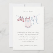 Jolie étendard rose Blush Girl Faire-part bébé (Devant)