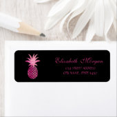 Jolie étiquette d'adresse Ananas Noir Féminin (En situation)
