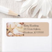 Jolie Étiquette de adresse Seashell (En situation)