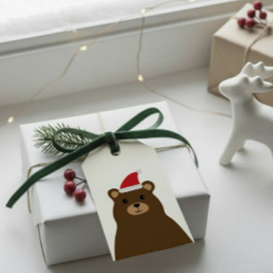 Jolie étiquette d'ours du Père Noël pour Noël, Vac