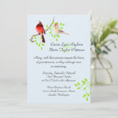 Jolie Faire-part de mariage de Cardinaux Rouges (Debout devant)