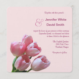 Jolie Faire-part de mariage de tulipe rose