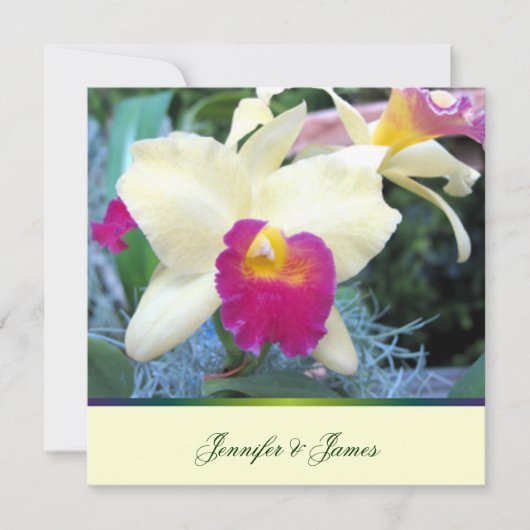 Jolie Faire-part de mariage orchidée (Devant)