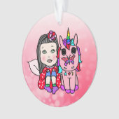 Jolie Fairy et Unicorn ornement de Noël (devant)