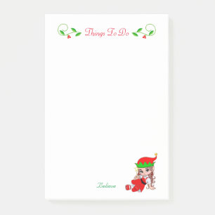 Jolie Fée de Noël Choses à Faire Post-it