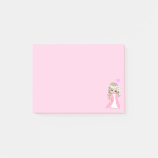 Jolie fée sur des notes Post-it roses (Devant)