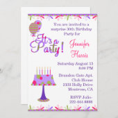 Jolie Feminine Anniversaire Fête Invitation (Devant / Derrière)